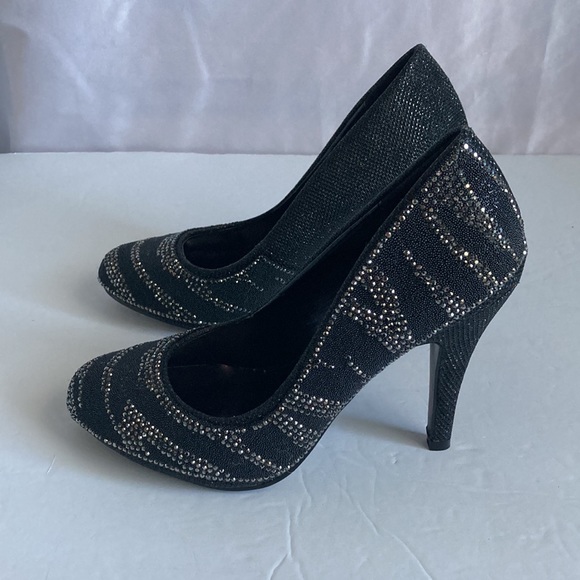 Bonnibel Sparkly Black Heels Size 6 - Picture 5 of 14